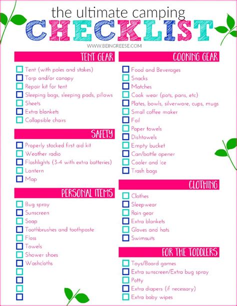 This guide's main camping checklist covers what each person (or couple) should pack rv camping means you can take a ton of items, since you're essentially in a rolling house… car camping means you can store some items in the car. 10 Tips for Camping With Toddlers + A free printable ...