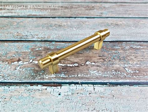 Zamak brushed rose gold kitchen cabinet drawer pull. Decorative Brushed Gold Large T-Bar Drawer Pull Handle - Magical Beans Home