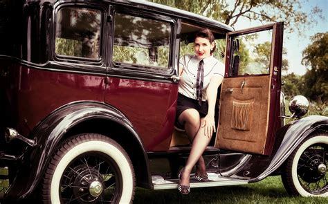 Wallpaper Women With Cars Ford Vintage Car Classic Car Oldtimer