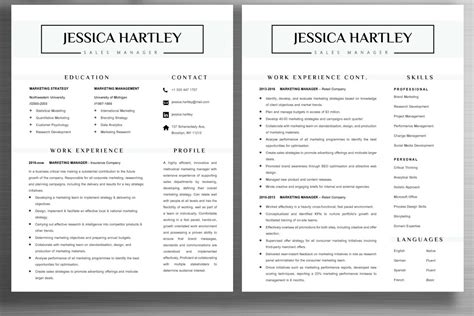 Resume Template Jessica Creative Resume Templates ~ Creative Market