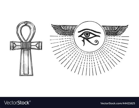 Eye Of Horus And The Ankh Royalty Free Vector Image