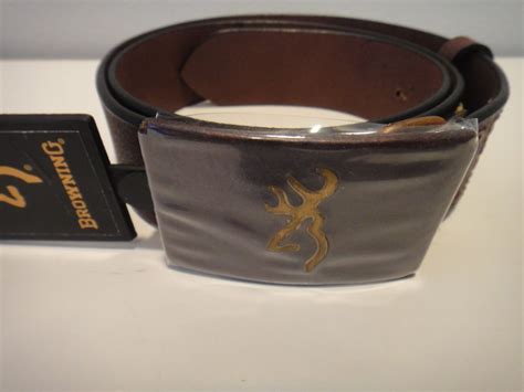 Browning Mens Brown Genuine Leather Belt Buck Mark Size 36 Genuine