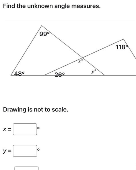 Answered Find The Unknown Angle Measures X 48 Y 99 Drawing Is Not To Kunduz