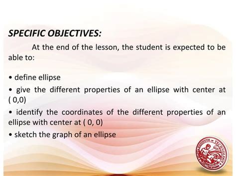 Lesson 9 Conic Sections Ellipse