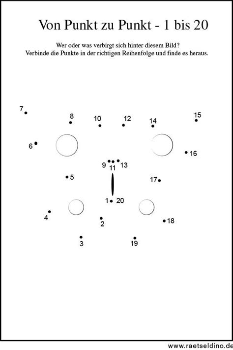 Früher hieß das zahlen verbinden einfach nur malen nach zahlen. Kinder Rätsel Von Punkt zu Punkt - Zahl 1 bis 20 (mit ...