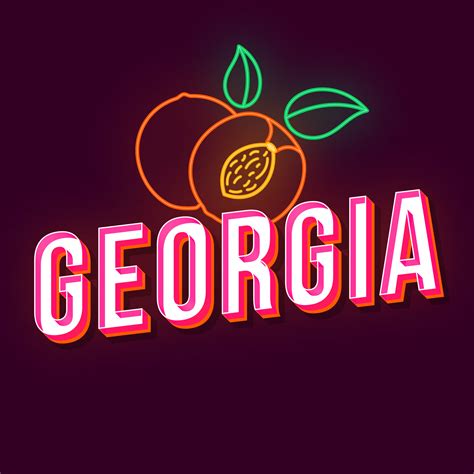 Georgia vintage 3d vector lettering. Retro bold font, typeface. Pop art
