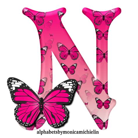 Monica Michielin Alfabetos Alfabeto Borboleta Rosa Pink Butterfly