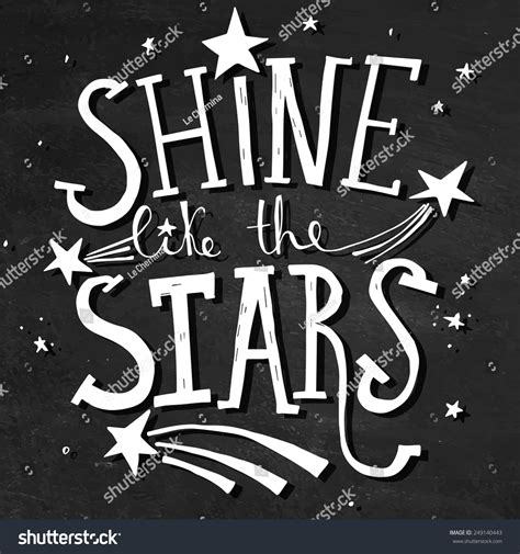 Shine Like Stars Hand Lettering Quote Stock Vector Royalty Free 249140443
