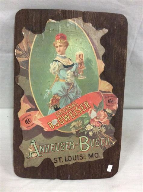 Sold Price 2 Antique Budweiser Girl Promotional Posters On Wood