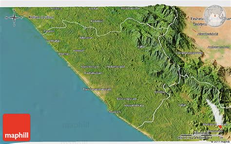 Each angle of view and every map style has its own advantage. Satellite 3D Map of Thiruvananthapuram (Triv)