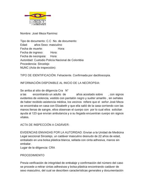 Informe Pericial Necropsia Warning Tt Undefined Function 32