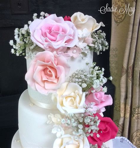 rose cascade wedding cake cake wedding cakes rose