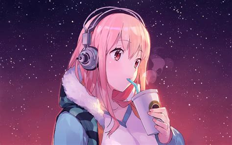 Anime Girl Headphones Working 4k Hd Anime 4k Wallpapers Images Gambaran