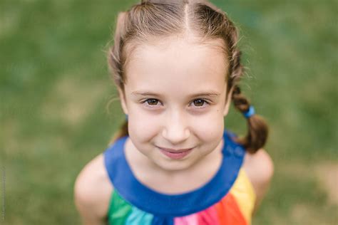 Cute Young Girl In Braids By Stocksy Contributor Jakob Lagerstedt