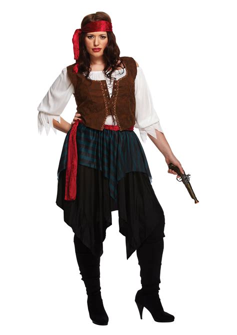Lady Caribbean Pirate Plus Size Adult Fancy Dress Costume Henbrandt Ltd