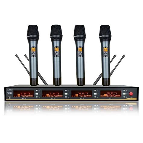 Bolymic Professionall Uhf Cordless Microphone 4 Channels Wireless