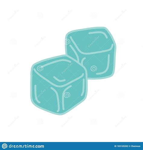 Ice Cubes Doodle Icon Vector Illustration Stock Illustration