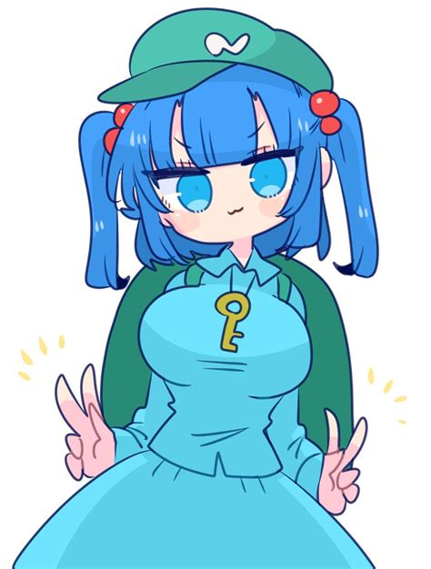 safebooru backpack bag bangs blue eyes blue hair blue shirt blue skirt breasts collared shirt