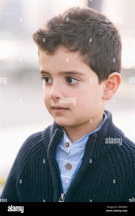 5 Years Old Boy Outdoors Stock Photo Alamy