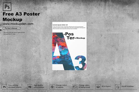 Free A3 Poster Mockup Psd Template Poster Mockup Psd Create Your Own
