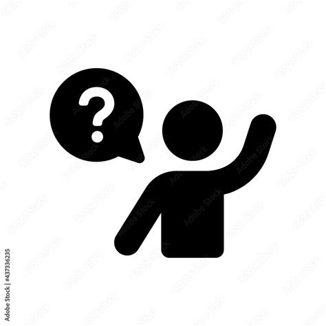 Person Asking Question With A Raised Hand Vector Icon Stock 벡터 Adobe Stock