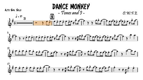 Dance Monkey Tones And I Partitura Para Saxof N Alto Youtube