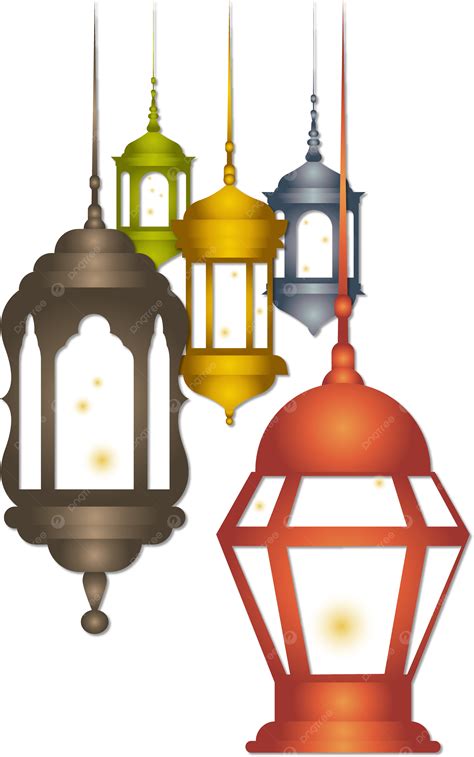 Linternas Que Brillan Intensamente De Colores Para El Ramadán Png