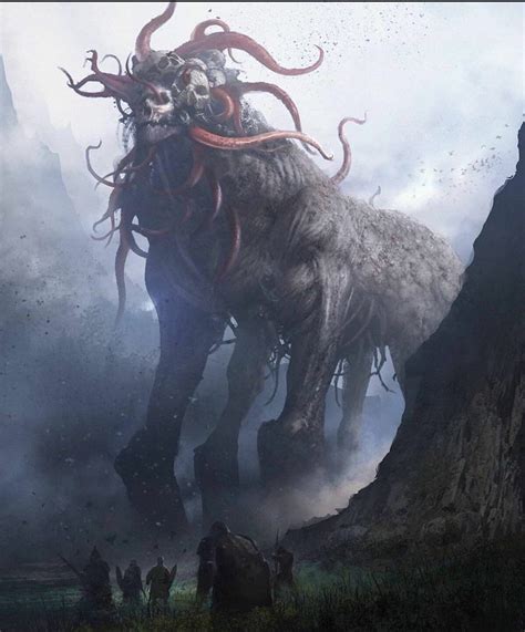 Giant Skull Beast In 2020 Dark Creatures Monster Concept Art Dark