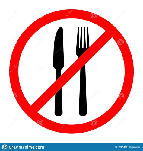 No Eating Sign Vector Illustration Stock Illustration Illustration