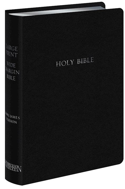 Kjv Large Print Wide Margin Bonded Leather Bible Black Celebrate Faith