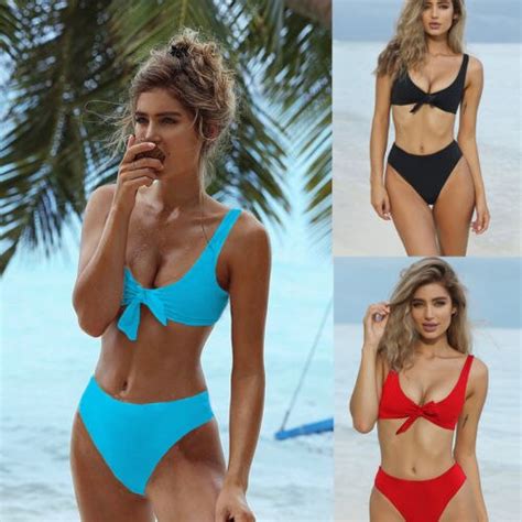 Itfabs New Brazilian Solid Bikini Set Sexy Women Bandage Bikini Push Up