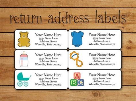Baby Return Address Label Sticker Set Avery Template For Avery Return