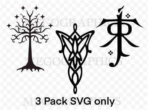 Lord Of The Rings Symbols Digital Download Svg Elvish Etsy