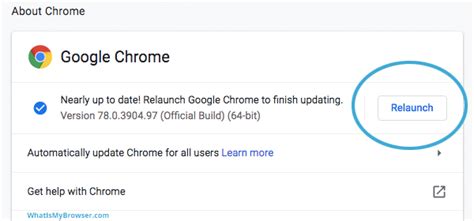 If you want to manually check to see whether there's an update to your chrome browser, here's. Update Chrome - WhatIsMyBrowser.com