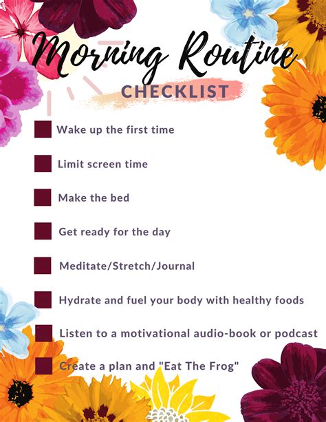 The Perfect Morning Routine Checklist For Success
