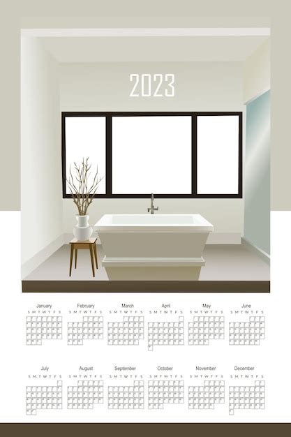 Calendario 2023 Con Interni Moderni Di Lusso In Colori Pastello