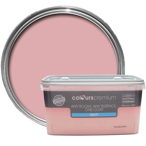 Colours Premium Powder Pink Matt Emulsion Paint 25l Departments