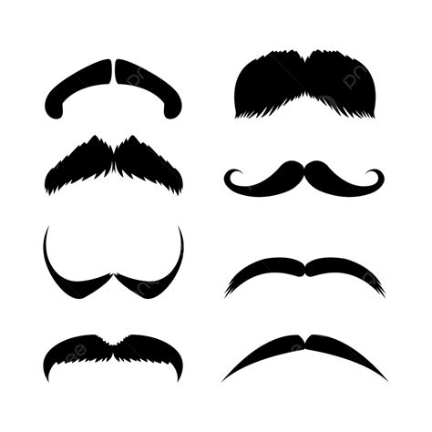 Set Of Black Mustaches Variation Mustache Mustache Set Mustache Vector Png And Vector With