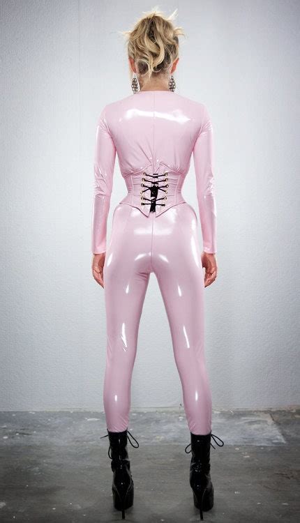 Xs Pale Pink Pvc Catsuit From Artifice Clothing Photoshoot