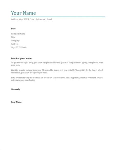 50 Microsoft Word Cover Letter Templates Free Download