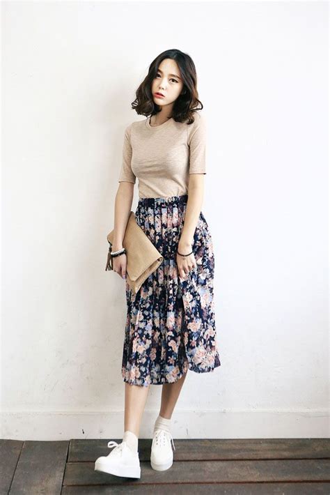 Flower Chiffon Long Skirt Korean Fashion Dress In Style Long