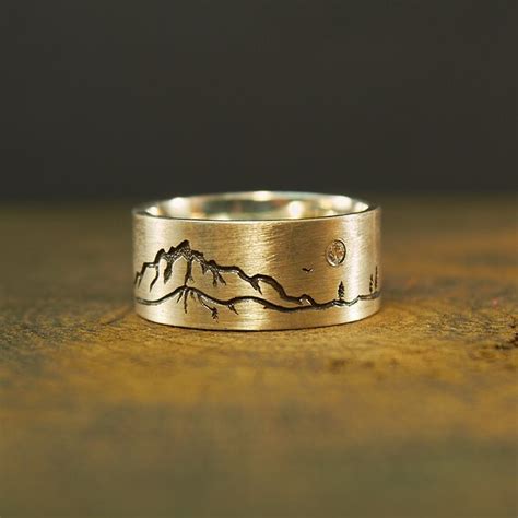 Sterling Silver Mountain Ring Mountain Jewelry Nature Etsy