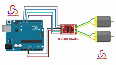 Control Two Dc Motors With H Bridge L9110 By Arduino Youtube