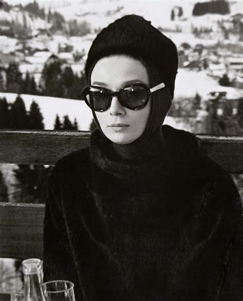 Audrey Hepburn In Sunglasses Love Her Winter Look Skiing Chic Audrey Hepburn Style Audrey