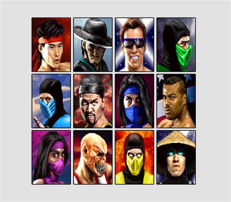 Retro Mortal Kombat Ii Arcade Character Select Screen Posters 12 5x7 Individual Portraits
