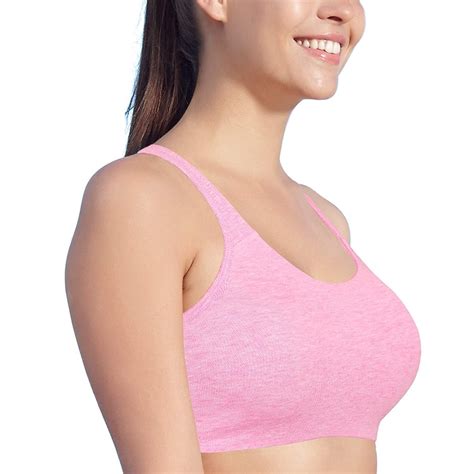 Enamor Metal Free Pop On Low Impact Cotton Sports Bra Non Padded And Wirefree Sb06