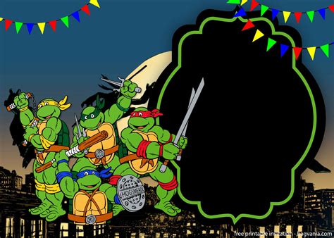 Free Printable Teenage Mutant Ninja Turtles Invitations