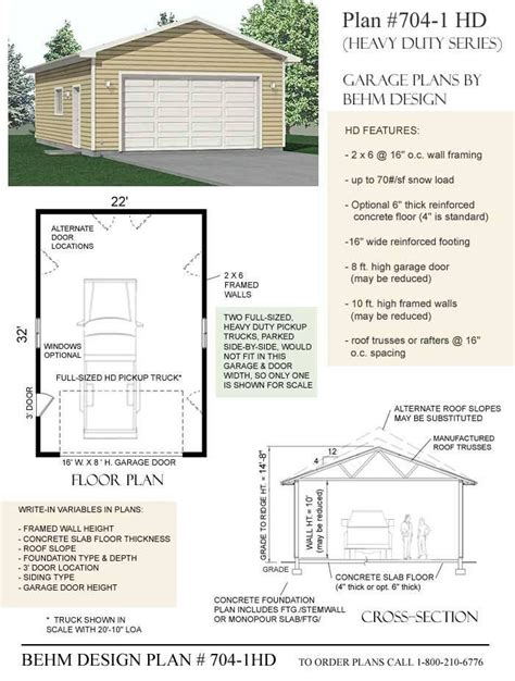 The Plans For A Two Car Garage Are Shown In This Image And It Is Also