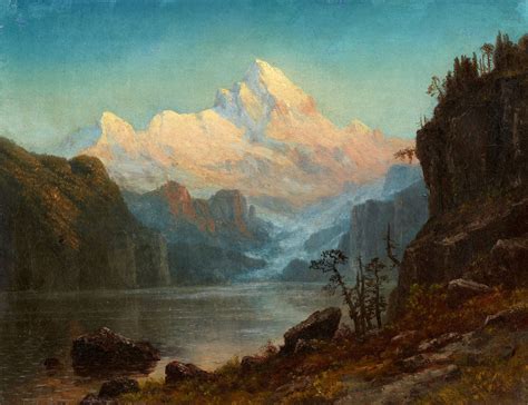 American Mountain Landscape Albert Bierstadt Paintings Mountain