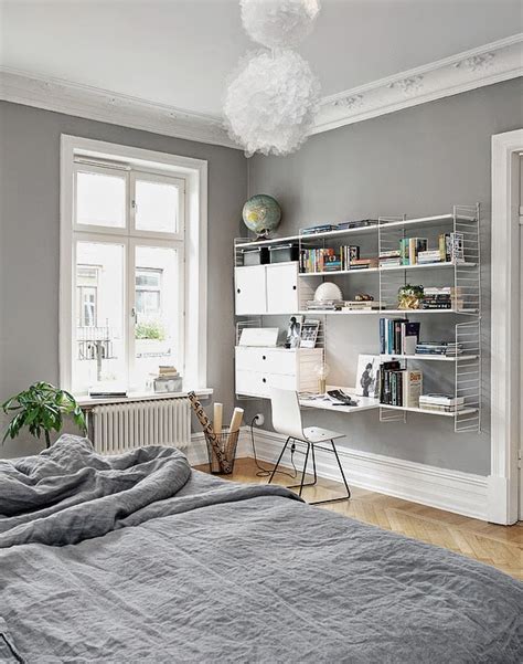 Inspiration for a coastal gray floor, vaulted ceiling and wood wall bedroom remodel in miami with gray walls just an idea for the retreat. decordots: Interior inspiration | Grey walls